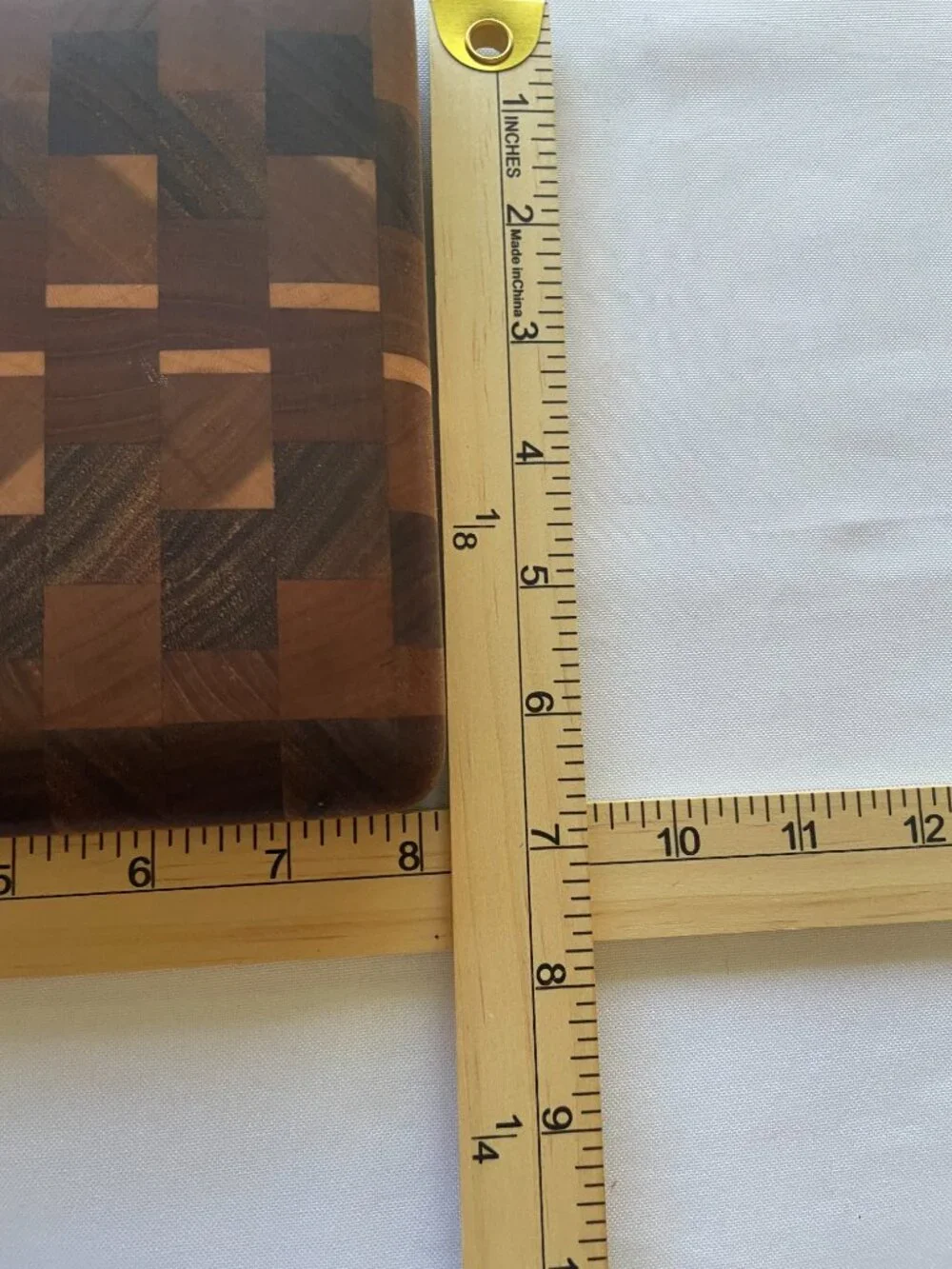 🔥 Handmade Maple & Walnut End Grain Cutting Board – Geometric Wood Pattern